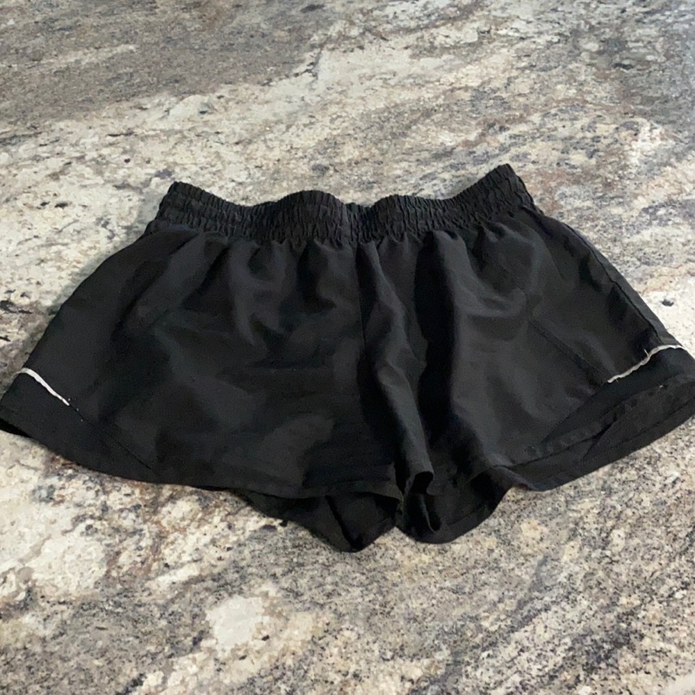 Black and silver athletic shorts for girls
